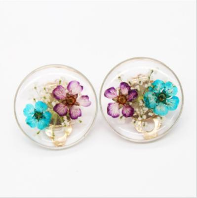 China FASHIONABLE new arrival multiple flower clips round shape colorful resin dried flower clips for women for sale