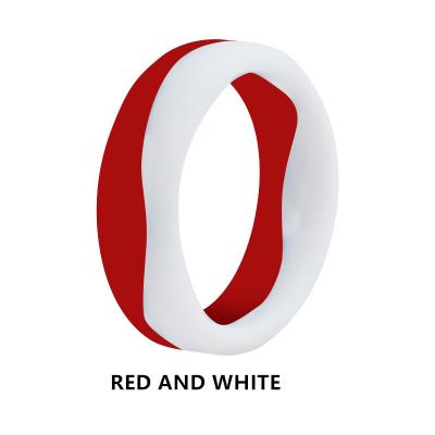 China 2021 Latest Designs TRENDY Double Color Silicone Rings 5.7mm Width Silicone Wedding Rings For Women for sale