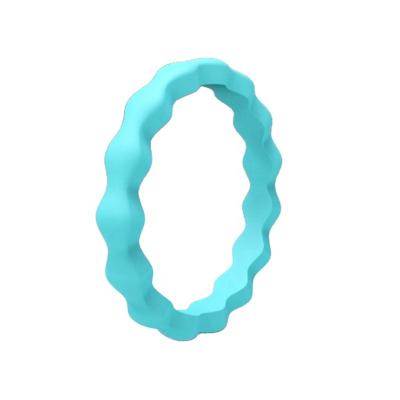 China 2021 FASHIONABLE hot selling environmental silicone rings wave designs silicone fashion rings for women for sale