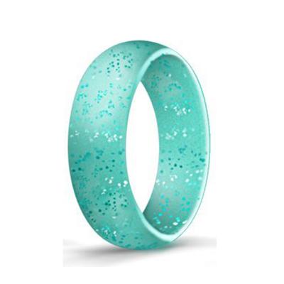 China FASHIONABLE Hot Selling 5.7mm Glitter Silicone Wedding Rings for sale