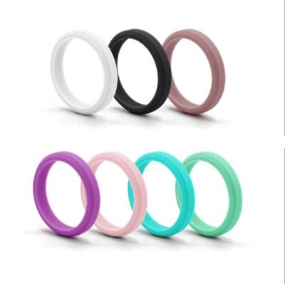 China New FASHIONABLE Designs Hypotenuse Silicone Wedding Ring Comfortable Rubber Wedding Bands For Women Workout Fitness for sale