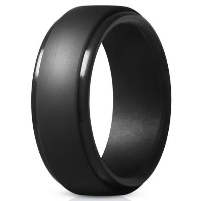 China FASHIONABLE New Arrived 8.7mm Width Customized Logo Mens Silicone Ring For Outdoor Sport for sale