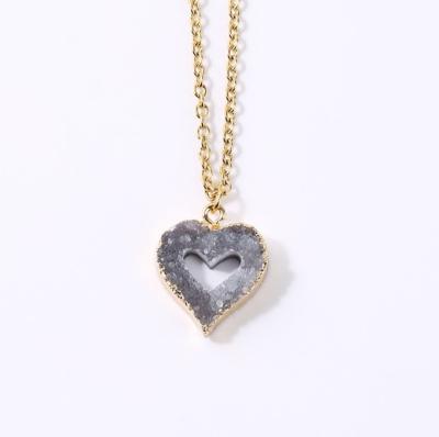 China New Design FASHIONABLE Crystal Heart-shape Hole Fishing Group Pendant Necklace, Alloy Sweater Chain For Woman for sale