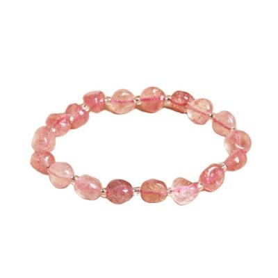 China TRENDY Bangles For Women Jewelry Natural Strawberry Crystal Geometric Bangle for sale