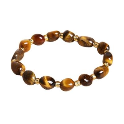 China FASHIONABLE Tiger Eye Natural Stone Jewelry Geometric Yellow Stone Men Bracelets for sale