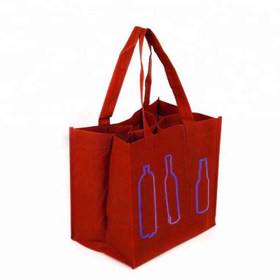 China Printing Folding Promotional Non Woven Wine Bottle Bag Custom Tote Bag for sale