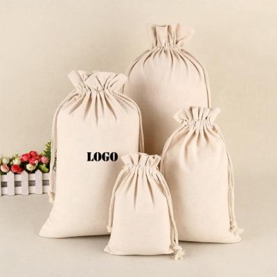 China PUNCH Natural Cotton Storage Laundry Rack Fashion Jewelry Pouch Canvas Drawstring Bag for sale