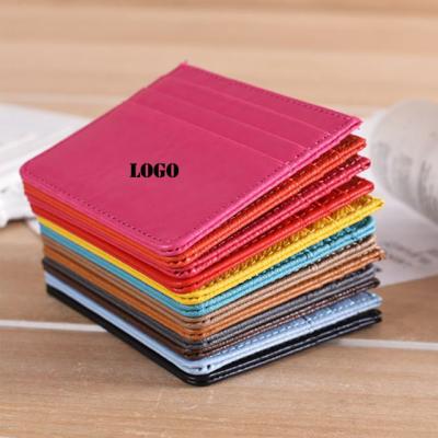 China NATIONAL Customized Beautiful PU Leather Business Metal Name Student ID Card Holder Promotional Credit Card Holder for sale