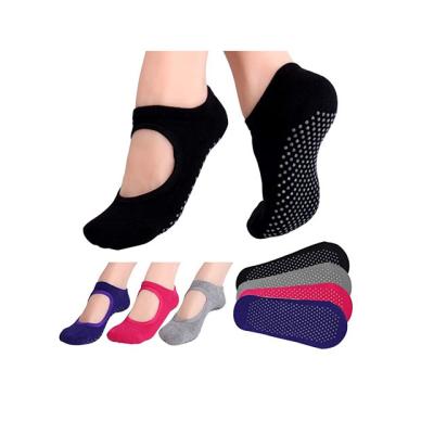 China Breathable Women Non Slip Breathable Ankle Backless Ladies Ballet Dance Pilates Sports Fitness Gym Yoga Socks for sale