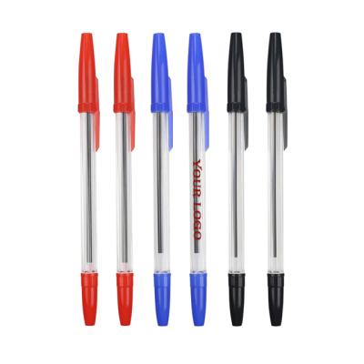 China office & School Pen Cheap 0.5mm 3 colors promotion office supplies China writing black red blue plastic ballpoint pen for sale