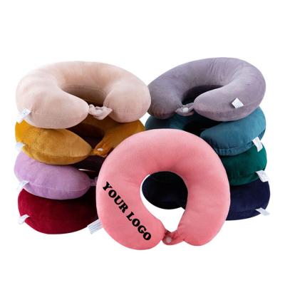 China Latest Promotional Gift U Shape Neck Pillow Folded Travel Neck Pillow For Car Office Comfortable Soft Cotton Pillow for sale