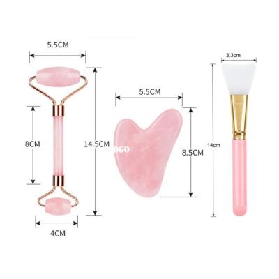 China China Custom Box Set Face Body Muscle Rose Quartz Gua Sha Facial Tool Guasha Massager Stones Jade Massage Roller Stick for sale