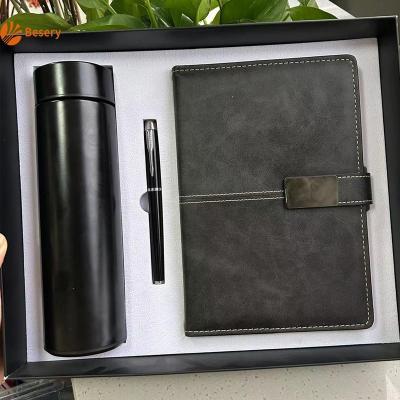 China Besery Luxury Custom Logo A5 Notebook Led Vasuum Flask Corporate Business Executive Promotional Gift Set For Women Man Luxury Souvenirs for sale