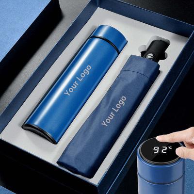 China Promotion Enterprise Custom Logo Executive Mothers Day Led Smart Water Bottle Incorporated Business Umbrella Promotional Gift Sets For Women Luxury for sale