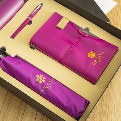 China Agriculture Wholesale Gift Set Notebook Promotional Business Pen Led Water Bottle Gift Set Custom Logo Luxury For Women for sale