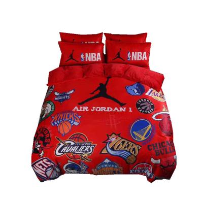 China Amazon Basketball Team Logo Disposable Warm Cotton Bedding Sets Comforter Set Luxury Comforter Winter Brand Microfiber Bedding Set for sale