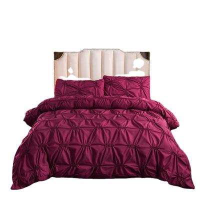 China Fashionable High Quality Anti-static Amazon Red Wine Sheet Bedding Set Comfortable Bedding Sets Bedding Set Luxury for sale