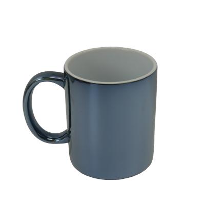 China Factory Sustainable Supply Hand Made Ceramic Pipe Mug Electroplate Coffee Mugs With Custom Logo for sale