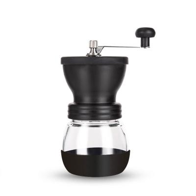 China Who respects the environment. Factory Easy Supply Wholesale Hand Grinder Ceramic Grinding Coffee Bean Glass Grinder With Logo for sale