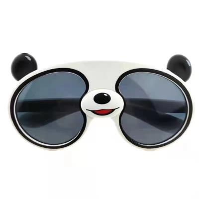 China High Quality Ice Panda Pillar Glass Pillar Sunglasses Kids Cartoon Sunglasses Silicone Leg Sunglasses New Aged 4 to 12 for sale