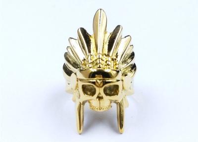 China Mens Stainless Steel Skull Rings Jewelry Bar Setting Type Size Custom for sale