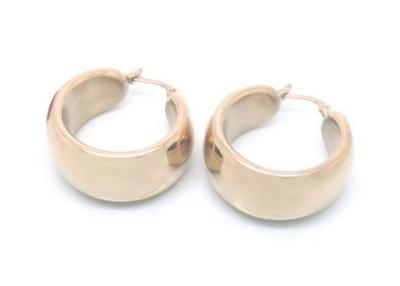 China Shiny Round Ladies Stainless Steel Earrings , Titanium Hoop Earrings For Sensitive Ears for sale