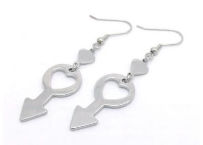 China Heart And Heart Key Charms Girls Cute 316L Stainless Steel Earring Hooks for sale