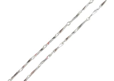 China 1.2mm Craved Pillar Link Sterling Silver Chains With Double Head Line Claw Clasp for sale