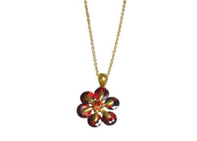 China 18K Gold Plated Girls 925 Sterling Silver Necklace Flower Charm Pendant Chain for sale