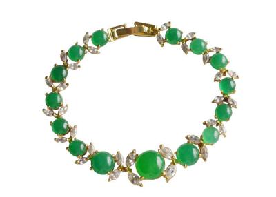 China pulseras del brazalete del jade del vínculo del encanto de la plata esterlina de la hoja del ojo del caballo del cristal plateado del oro 18K en venta