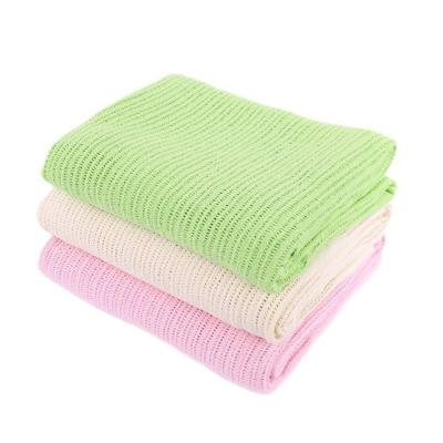 China Plain Amazon Hot Sale Quality 100% Cotton Pre Wash Star Hotel Premium Yarn Thermal Cellular Waffle Dobby Woven Tassel Blanket Cozy Blanket for sale