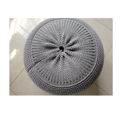 China Removable Dobby Machine Wash Hand Wash 100%acrylic Cotton Chunky Crochet Cable Knit Floor Round Seat Bean Bag Chair Pillow Cushion Pouf Cover for sale