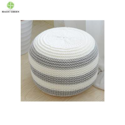 China Massage Machine 100% Cotton Washable Acrylic Micro Bean Filled Pillow Cushion Stool Creative Knit Bag Sofa Ball Chair Lazy Bean Bag for sale