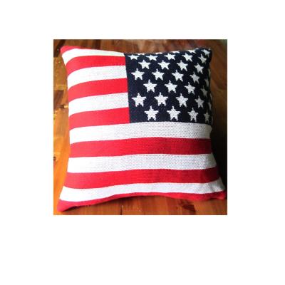 China 100%polyester 100%acrylic 100%cotton 100%wool flag jacquard throw pillow cover for sale