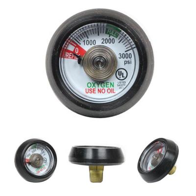 China Stainless Steel Case 1.25inch 1.5inch 3000PSI Brass Internal UL Listed Spiral Tube Oxygen Pressure Gauge Meter for sale