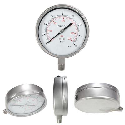 China Stainless Steel Case 6Inch 150mm Glycerin Filled Hydraulic Pressure Gauge Price for sale