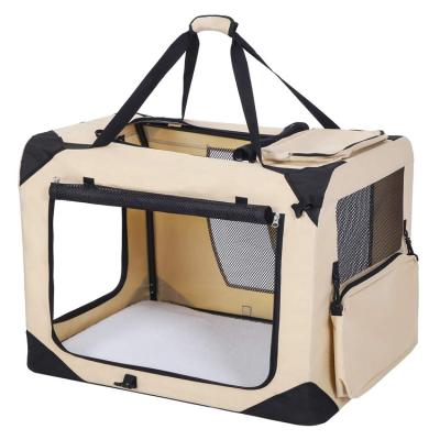 China Sustainable Dog Carrier Box For Car, Collapsible Cat Dog Travel Carrier Bag Made Of Oxford Cloth for sale