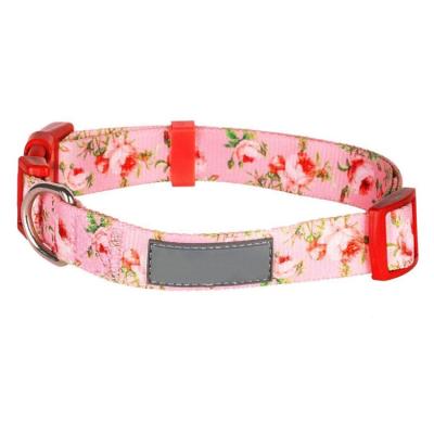 China Personalized Pet Customized Patterns Spring To Sniff Floral Dog Collars Personalized Collars for sale