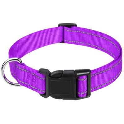 China Quick Release Reflective Nylon Dog Collars, Adjustable Classic Dog Collar With Quick Release Buckle For Puppy Customized Color for sale