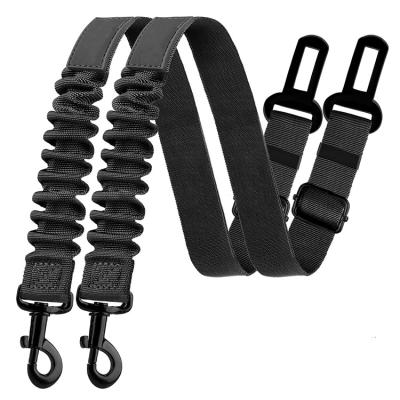 China Heavy Duty Elastic Durable Retractable Dog Car Seat Belts Custom Adjustable Nylon Dog Pet Safety Seat Belt Harness For Vehicle for sale