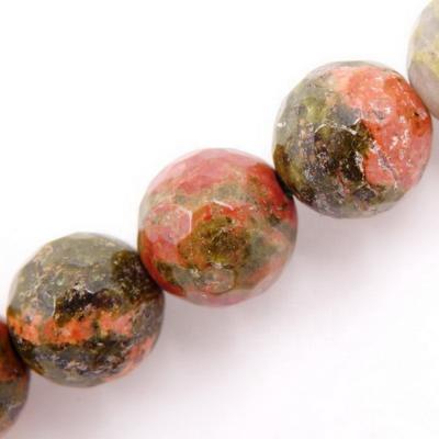 China DIY Jewelry Making Wholesale Natural Faceted Unakite Loose Stone Beads For Jewelry Making for sale