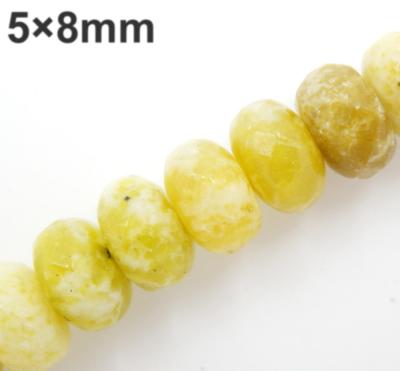 China DIY Jewelry Making Yellow Turquoise Faceted Stone Roundel 5*8mm , Beads Gemstone Beads Wholesale And Natural Semi Precious Gemstone Stone Beads In Bulk for sale