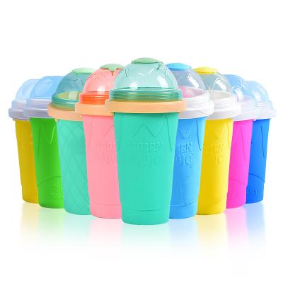 China Factory stocked dropshipping silicone squeeze magic jelly making ice cream silicone smoothie cups slushie maker soggy cup for sale