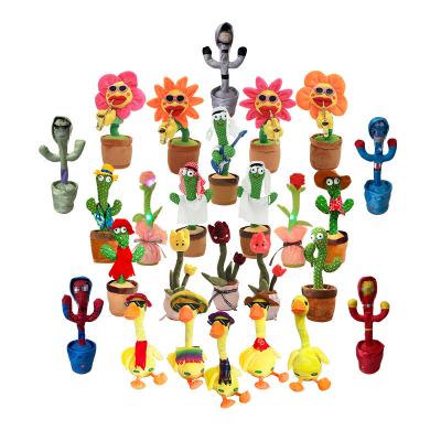 China Popular Factory Outlet Kids Filling Cute Stuffed Flowerpot Twisting Cactus Plush Toy Doll Electric Talking Singing Dancing Cactus Toy for sale