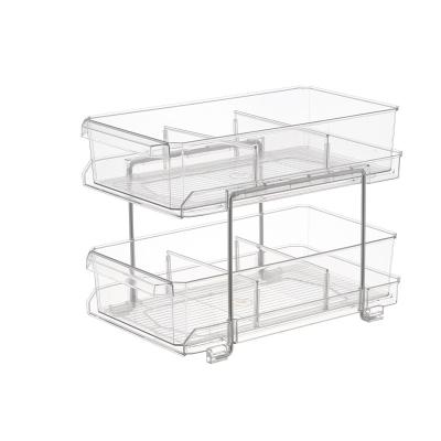 China Sustainable Factory Outlet Sink Organizer With Universal Tray Cabinet Bins Storage Drawers Slide-out Storage Containers Dividers for sale