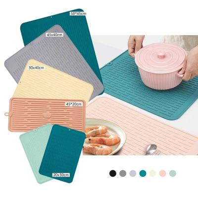 China 2023 Wholesale Hot Sale Customized New Arrival Viable Kitchen 16 Inch Silicone Insulated Home Draining Dish Water Cup Mat for sale