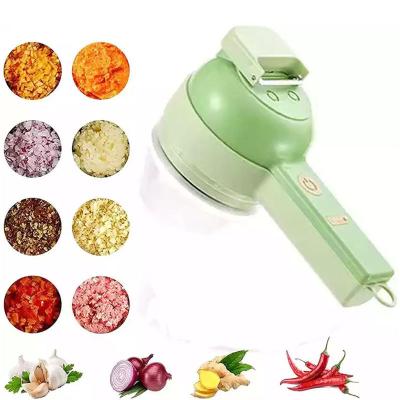 China Smart Viable Vegetable Instruments Tool New Arrival Factory Kitchen Electric Cleaver 4 in 1 Handheld Electric Vegetable Cutter Set for sale