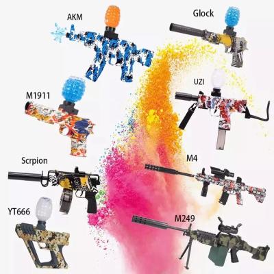 China Summer Funny Game New Arrive Outdoor Toy AKM47 Electric Water Cannon DIY Assembled Water Beads Blaster For Fun Shooting Game Gel Blaster Glock for sale