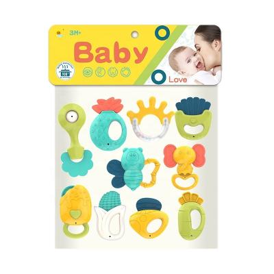 China Musical Toy 10 PCS Baby Bell Education Teething Chewable Silicone Teether Bell Set Toys for sale