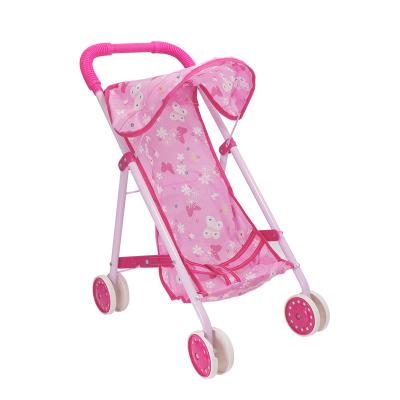 China Lovely Baby Stroller Toy Hooded Baby Carriage Toy Doll Walker Walker For Girls Gifts HY-0137378 for sale